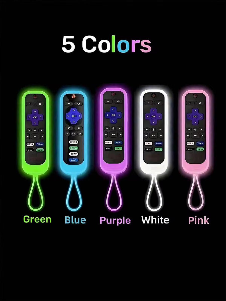 1pc Silicone Remote Control Cover Compatible With Roku TV Remote, Glow-In-The-Dark Remote Holder Case For Roku Streaming Stick 4K, Express 4K+, Premiere, Streambar, Simple Remote/Voice Remote With Lanyard Insulation, Galentines, Puppy, Carnival